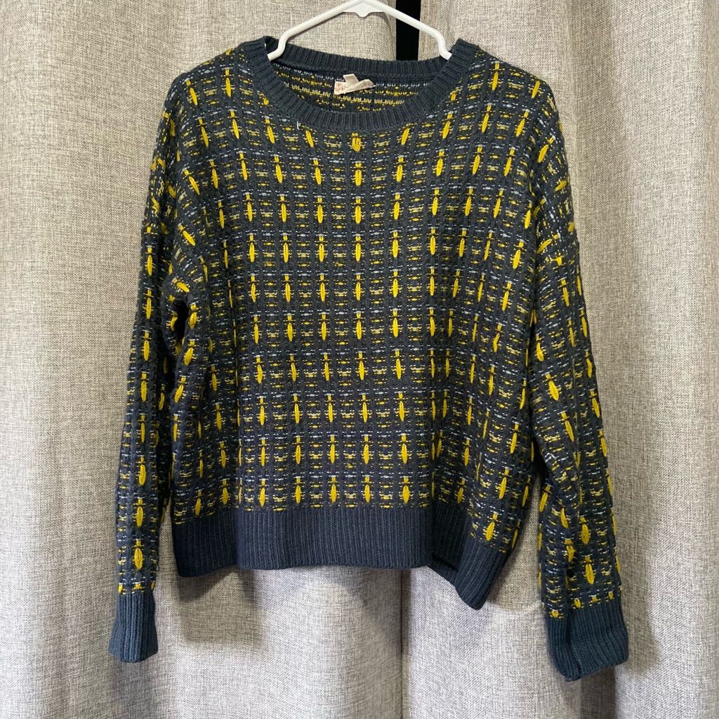 Hem & Thread Knit Patterned Sweater